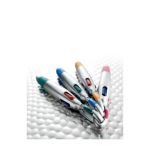 Stylo 4 couleurs avec grip antidérapant et mousqueton troisième vue