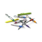 Stylo 4 couleurs avec grip antidérapant et mousqueton quatrième vue