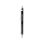 Stylo Rotring en plastique avec grip antidérapant encre bleue couleur noir avec zone d'impression