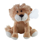 Peluche en forme de lion assis avec étiquette personnalisable couleur marron première vue