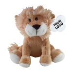 Peluche en forme de lion assis avec étiquette personnalisable première vue