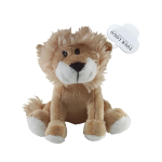Peluche en forme de lion assis avec étiquette personnalisable deuxième vue