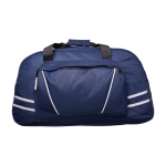 Sac de sport en polyester avec poche frontale à fermeture éclair couleur bleu deuxième vue