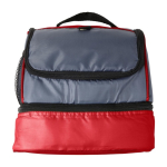 Sac isotherme en polyester avec glacière dans la partie inférieure couleur rouge première vue