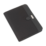 Porte-documents pro en microfibre avec feuilles et calculatrice couleur noir troisième vue