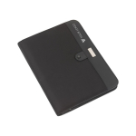 Porte-documents pro en microfibre avec feuilles et calculatrice quatrième vue
