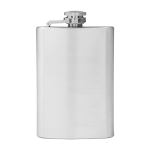 Flasque personnalisable en acier inoxydable avec bouchon à vis 100ml couleur argenté première vue