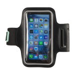 Bracelet sportif porte-téléphone réfléchissant avec fermeture velcro couleur noir première vue