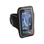 Bracelet sportif porte-téléphone réfléchissant avec fermeture velcro couleur noir dixième vue