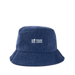 Bob unisexe en velours côtelé doux à personnaliser couleur bleu marine avec zone d'impression