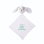 Doudou pour bébé en doux coton avec une tête de lapin couleur naturel troisième vue