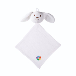 Doudou pour bébé en doux coton avec une tête de lapin couleur naturel cinquième vue