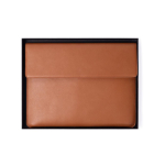 Élégant porte-documents en cuir synthétique personnalisable couleur marron quatrième vue