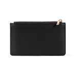 Porte-monnaie et porte-cartes zippés en cuir synthétique couleur noir troisième vue