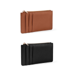 Porte-monnaie et porte-cartes zippés en cuir synthétique couleur noir sixième vue