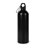 Gourde en acier inoxydable recyclé avec mousqueton argenté 750ml couleur noir première vue