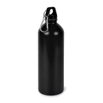 Gourde en acier inoxydable recyclé avec mousqueton argenté 750ml couleur noir deuxième vue