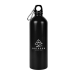 Gourde en acier inoxydable recyclé avec mousqueton argenté 750ml couleur noir troisième vue