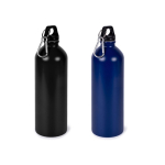 Gourde en acier inoxydable recyclé avec mousqueton argenté 750ml couleur noir quatrième vue