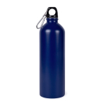 Gourde en acier inoxydable recyclé avec mousqueton argenté 750ml couleur bleu première vue