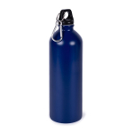 Gourde en acier inoxydable recyclé avec mousqueton argenté 750ml couleur bleu deuxième vue