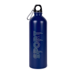 Gourde en acier inoxydable recyclé avec mousqueton argenté 750ml couleur bleu quatrième vue