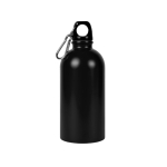 Gourde en acier inoxydable recyclé avec mousqueton argenté 500ml couleur noir première vue