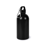 Gourde en acier inoxydable recyclé avec mousqueton argenté 500ml couleur noir deuxième vue