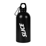 Gourde en acier inoxydable recyclé avec mousqueton argenté 500ml couleur noir cinquième vue