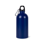 Gourde en acier inoxydable recyclé avec mousqueton argenté 500ml couleur bleu première vue