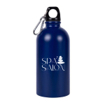 Gourde en acier inoxydable recyclé avec mousqueton argenté 500ml couleur bleu troisième vue