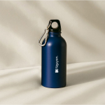 Gourde en acier inoxydable recyclé avec mousqueton argenté 500ml couleur bleu quatrième vue