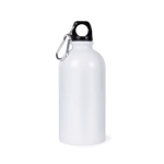 Gourde en acier recyclé avec mousqueton pour sublimation 500ml couleur blanc première vue