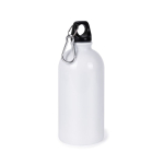 Gourde en acier recyclé avec mousqueton pour sublimation 500ml couleur blanc deuxième vue
