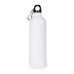 Gourde en acier recyclé avec mousqueton pour sublimation 750ml couleur blanc première vue