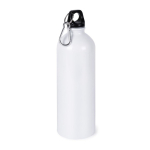 Gourde en acier recyclé avec mousqueton pour sublimation 750ml couleur blanc deuxième vue