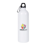 Gourde en acier recyclé avec mousqueton pour sublimation 750ml couleur blanc troisième vue