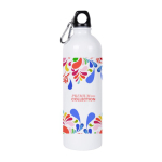 Gourde en acier recyclé avec mousqueton pour sublimation 750ml couleur blanc quatrième vue