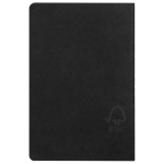 Carnet A5 avec pages couleur crème en papier quadrillé certifié FSC couleur noir troisième vue