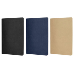 Carnet A5 avec pages couleur crème en papier quadrillé certifié FSC couleur noir quatrième vue