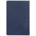 Carnet A5 avec pages couleur crème en papier quadrillé certifié FSC couleur bleu troisième vue