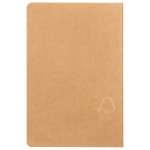 Carnet A5 avec pages couleur crème en papier quadrillé certifié FSC couleur kaki troisième vue