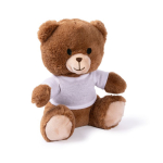 Petit ours en peluche avec t-shirt blanc à personnaliser couleur naturel deuxième vue