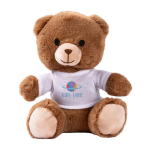Petit ours en peluche avec t-shirt blanc à personnaliser couleur naturel quatrième vue