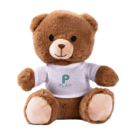 Petit ours en peluche avec t-shirt blanc à personnaliser couleur naturel cinquième vue