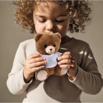 Petit ours en peluche avec t-shirt blanc à personnaliser couleur naturel vue détaillée
