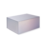 Boîte en carton auto-assemblable pour cadeaux à fermeture magnétique couleur argenté première vue