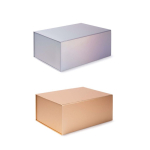 Boîte en carton auto-assemblable pour cadeaux à fermeture magnétique couleur argenté quatrième vue