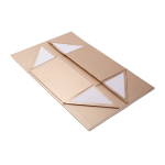 Boîte en carton auto-assemblable pour cadeaux à fermeture magnétique couleur doré quatrième vue