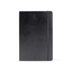 Carnet A5 en cuir synthétique avec des pages lignées couleur crème couleur noir première vue
